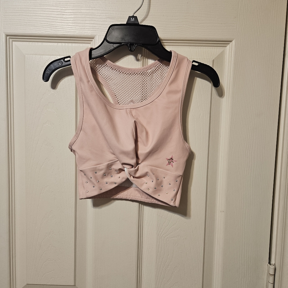 Rebel pink top with rhinestones